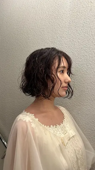 ミディアム カラー パーマ 🌿ボブ パーマ高橋啓太🌿のヘアスタイル