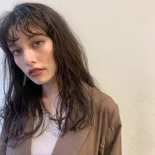 セミロング カラー 顔周りレイヤー 🎀マリノのヘアスタイル