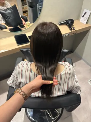 セミロング カラー ヘアアレンジ mok所属・mok 🫧ayaneのヘアスタイル