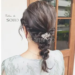 セミロング ヘアアレンジ 𓅰なかがわ ふみな𓅯のヘアスタイル