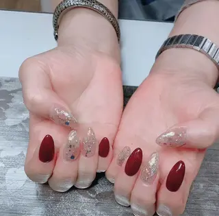 ネイル I-nailロング /ワンホン/キラキラのネイルデザイン