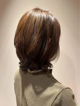 ミディアム パーマ 韓国風パーマ❁ fu-ka❁艶カラーのヘアスタイル