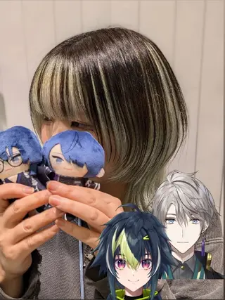 カラー ミディアム 推しカラー🦉にじさ んじカラー🌈🕒✨のヘアスタイル