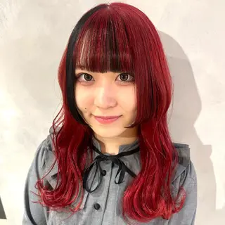 セミロング カラー デザインカラー/パー マ🦖外岡咲希🦖のヘアスタイル