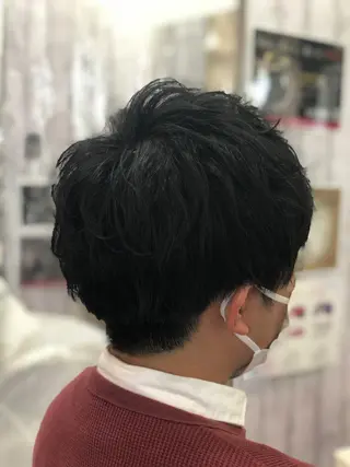 ショート パーマ メンズ 髪質改善× ハイライト溝江のヘアスタイル