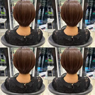 ショート コテ巻き風パーマ✨ 韓国ヘア🤎近下菜央のヘアスタイル