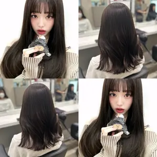 ロング カラー パーマ メンズ キッズ ブリーチなしカラー/ ブラウン/レイヤーのヘアスタイル