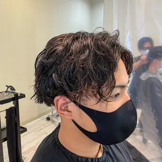 パーマ メンズ スパイラル波巻き パーマ井本汰壱のヘアスタイル