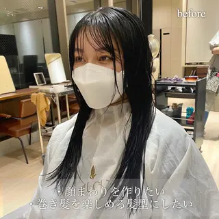 ロング カラー レイヤー/顔周り /透明感🩶高橋大のヘアスタイル