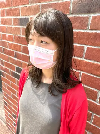 セミロング カラー 縞田 健一のヘアスタイル