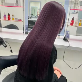 ロング カラー ブリーチなし透明感 ×縮毛矯正🤍ユウのヘアスタイル