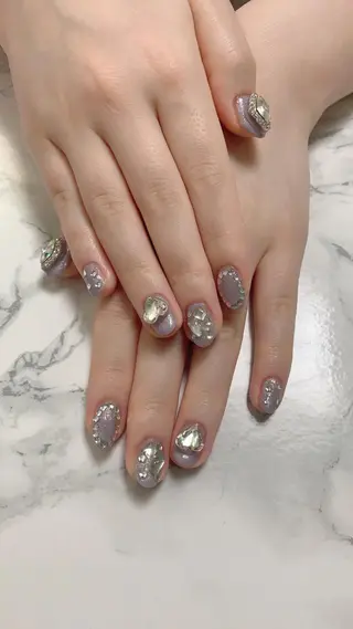 ネイル はな💎ネイル ワンホン、長さ出しのネイルデザイン