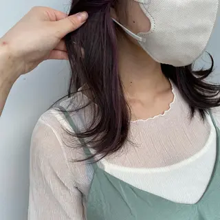 セミロング カラー あやめ【顔まわり/レ イヤー/柔らかカラ】のヘアスタイル