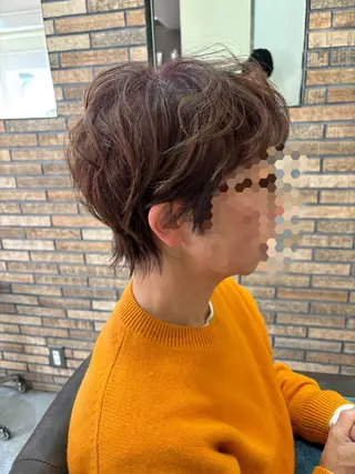 ショート カラー ショート・パーマ・デ ザインカラー/むつみのヘアスタイル