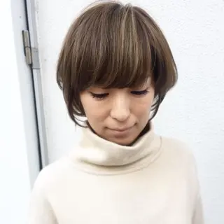 ショート カラー パーマ ヘアアレンジ 成松 勇治のヘアスタイル