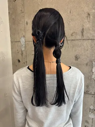 ロング カラー ヘアアレンジ 永田 愛莉のヘアスタイル