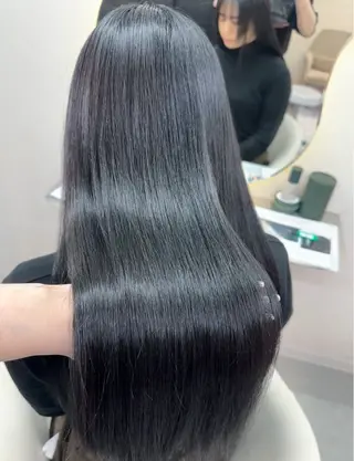 セミロング カラー ヘアアレンジ 🖤kana/艶髪/ 韓国風暗髪カラー🖤のヘアスタイル