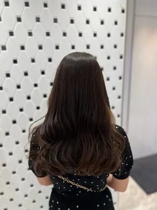 ロング ヘアアレンジ コテ巻き風パーマ 銀座RINOSEのヘアスタイル
