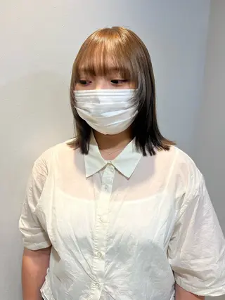 ショート カラー 地毛風ストレート ミニボブ🌷江梨🍎のヘアスタイル