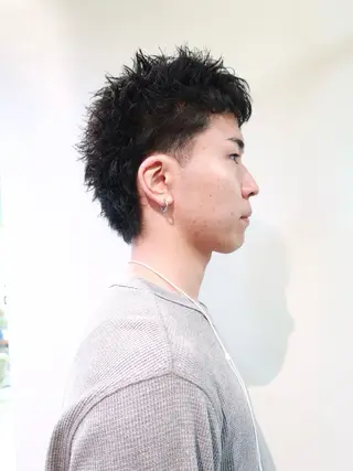 ショート カラー メンズ Rei/ 縮毛矯正/ ハイライトカラー募集のヘアスタイル