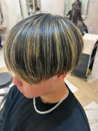 メンズ 縮毛矯正/ブリーチ なしダブルカラー輝希のヘアスタイル