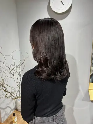 ミディアム カラー パーマ akane/ボブ /オリーブ/ブラウンのヘアスタイル