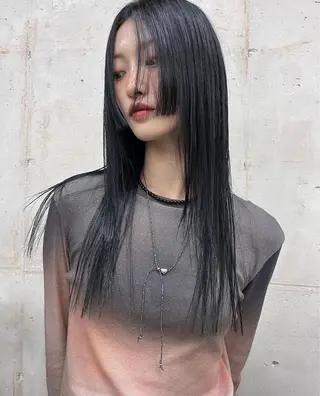 ロング カラー パーマ 似合わせカット⚪︎ ／フェイスレイヤーのヘアスタイル