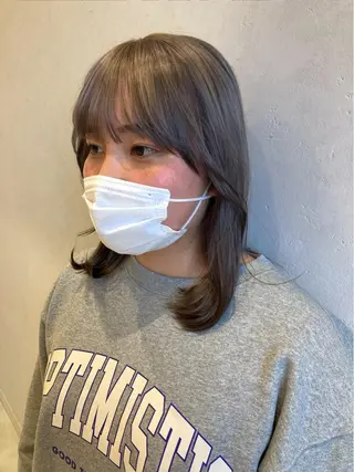 ミディアム カラー nono/パーマ /顔まわりカット🐈のヘアスタイル