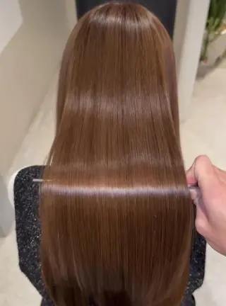 ロング カラー パーマ レイヤーカット 西宮北口/みなみのヘアスタイル