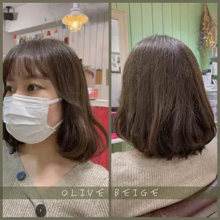 カラー 🩶西 雪乃/透明感 くすみカラー🫧のヘアスタイル