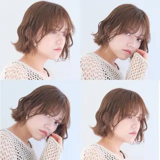 セミロング カラー カジュアルを女っぽく 𝗮𝘆𝗮𝗰𝗼のヘアスタイル