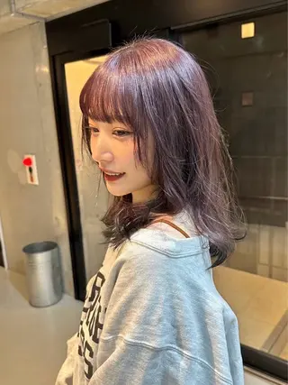 ミディアム カラー 前野 日奈のヘアスタイル