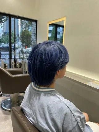 ショート カラー メンズ Reginavita栄所属・パーマ×メッシュ/ 本日空き○/岡本一真のヘアスタイル