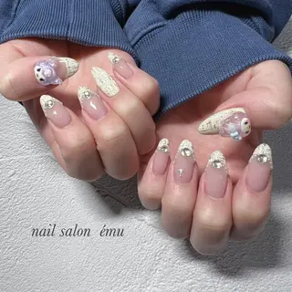 セミロング ネイル nail salon émuのネイルデザイン