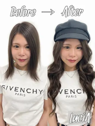 カラー ヘアアレンジ ロング LuciA/エクステ カラーのヘアスタイル