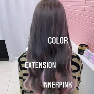 ロング カラー エクステ🩵ブリーチ 韓国ヘア🩵KAEのヘアスタイル