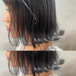 ミディアム カラー ツキノキ ミナのヘアスタイル