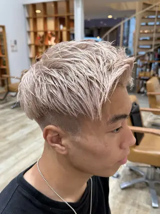 ショート カラー メンズ peakshair所属・髪質改善/メンズパ ーマ𝒀𝑼𝑻𝑶のヘアスタイル