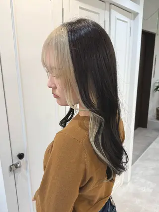 ロング カラー ヘアアレンジ SALOWIN京都河原町Suite店所属・外国人風レイヤー/ ハイトーンSHUのヘアスタイル