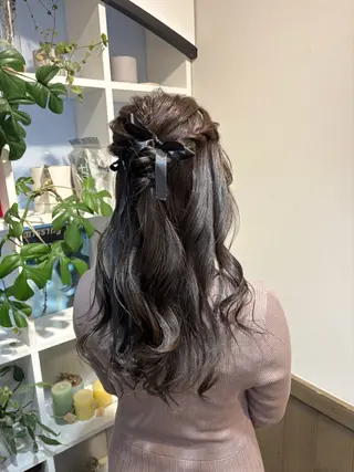 セミロング ヘアアレンジ アレンジ/新宿 透明感カラー/ヤノのヘアスタイル