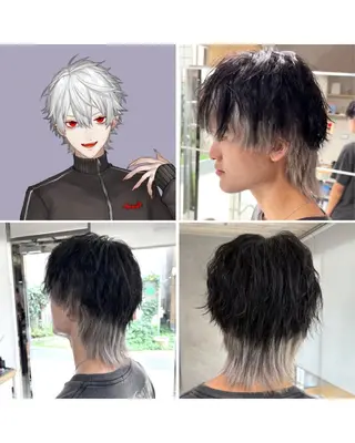 カラー がわ/ウルフカット /ブリーチカラーのヘアスタイル