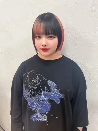 ミディアム カラー ヘアアレンジ HIKARI🐈‍⬛ レイヤー×デザインのヘアスタイル