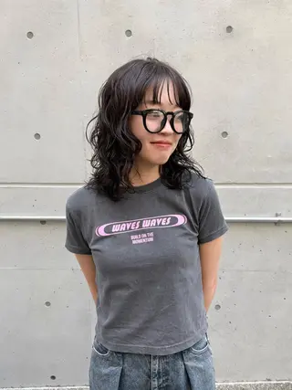 ミディアム パーマ 幣 あや乃のヘアスタイル