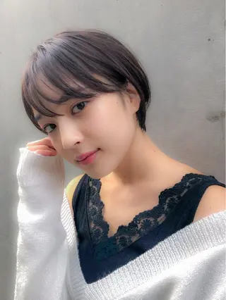 ショート カラー 顔周りレイヤー/ボブ 銀座✨中野まさひろのヘアスタイル