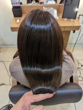 セミロング パーマ カラー カロル川口 モデル募集のヘアスタイル