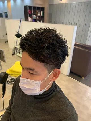 ショート メンズ メンズパーマ/難波/ 心斎橋　室園亮佑のヘアスタイル