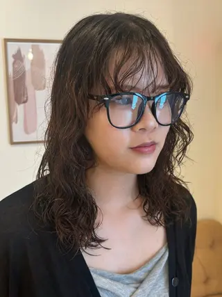 ミディアム パーマ シンバヒナノ/パーマ レイヤーカット/ボブのヘアスタイル