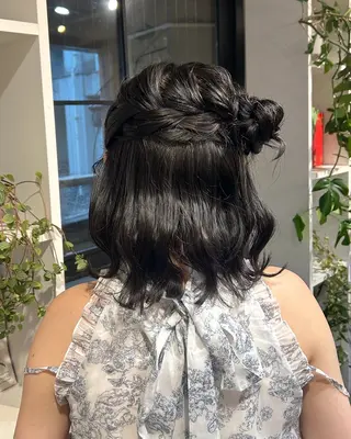 ショート カラー ヘアアレンジ アレンジ/新宿 透明感カラー/ヤノのヘアスタイル