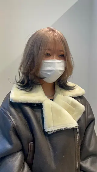 ミディアム カラー 🦋透明感カラー /ケアブリーチ🦋のヘアスタイル