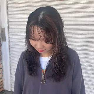 セミロング カラー パーマ 透明感カラー/パーマ 🌀アオノのヘアスタイル